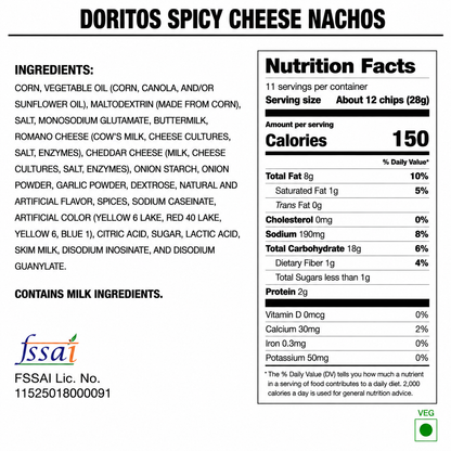 Doritos Spicy Cheese Nachos 311gm Imported From USA