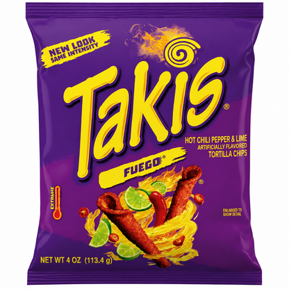 Takis Fuego Hot Chilli Pepper And Lime 113gm Imported From Mexico - Nosh Products