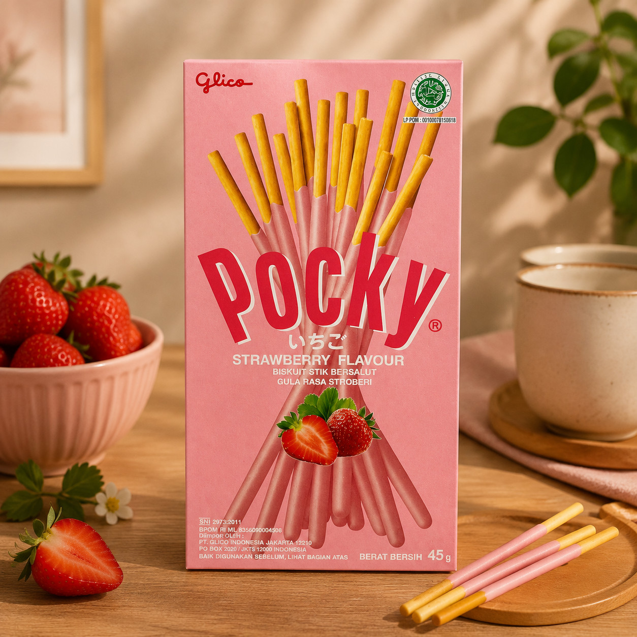Pocky Sticks Strawberry 45gm Imported From Asia