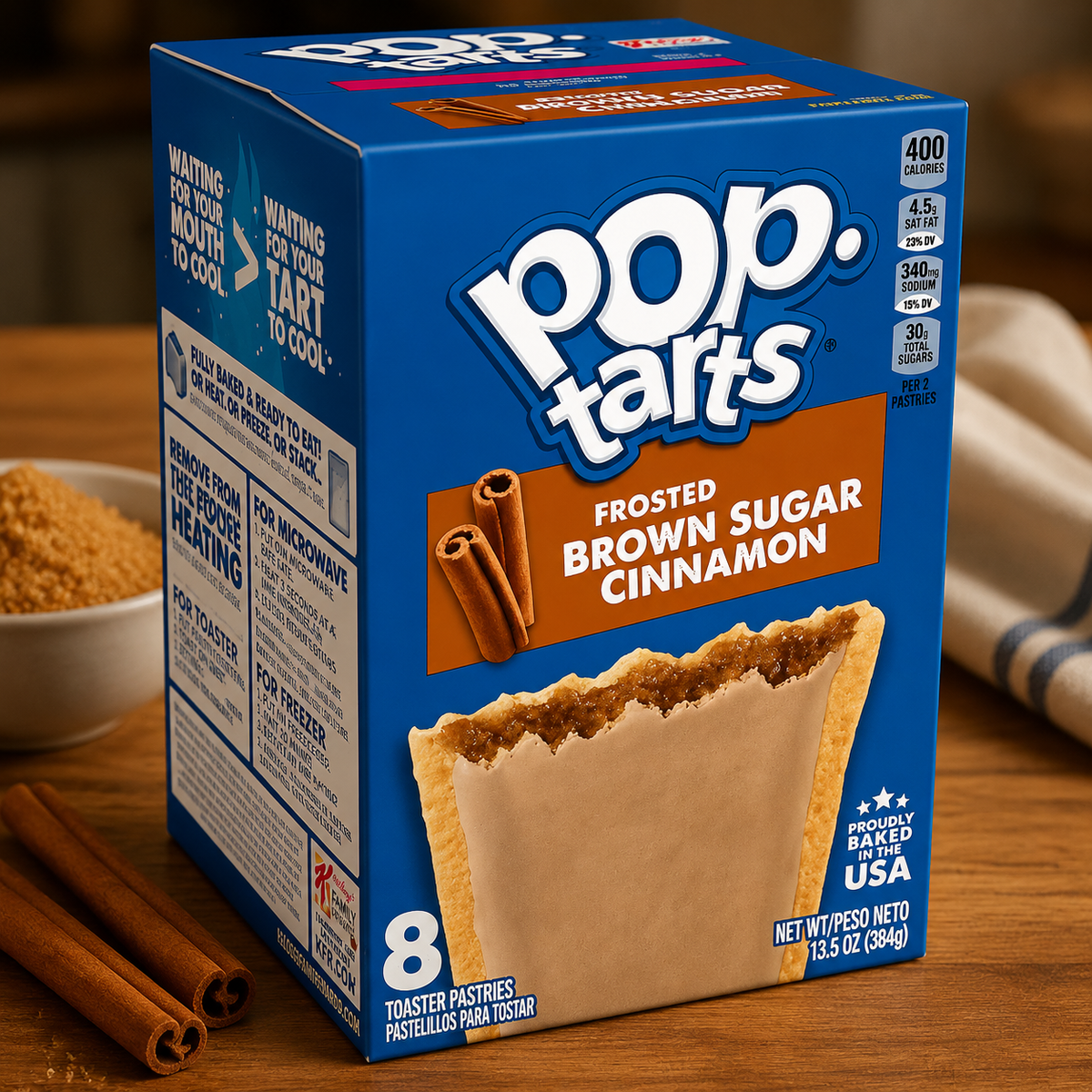 Kellogg's Pop Tart Frosted Brown Sugar Cinnamon 384gm Imported From USA - Nosh Products