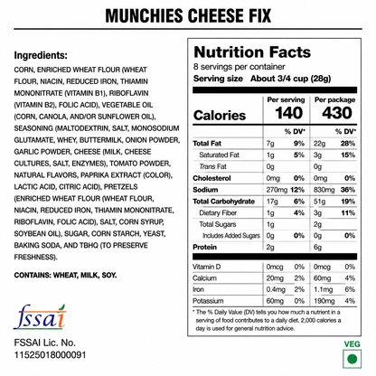 Munchies Cheese Fix 262gm Imported From USA