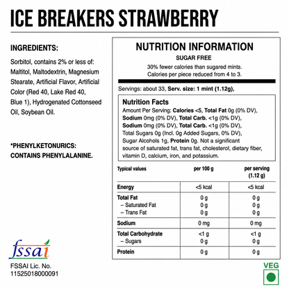 Icebreakers Mints Strawberry Mint 42gm Imported From USA - Nosh Products