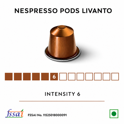 Nespresso Pods Sleeve Livanto (10 Pods) Imported From Switzerland