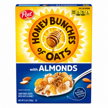 Post Honey Bunch Of Oats With Real Almonds Cereal 340gm Imported From USA - Nosh Products