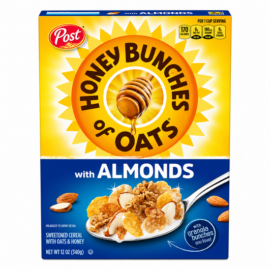 Post Honey Bunch Of Oats With Real Almonds Cereal 340gm Imported From USA - Nosh Products