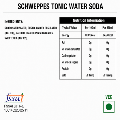 Schweppes Tonic Water Soda 330ml Imported From Asia - Nosh Products