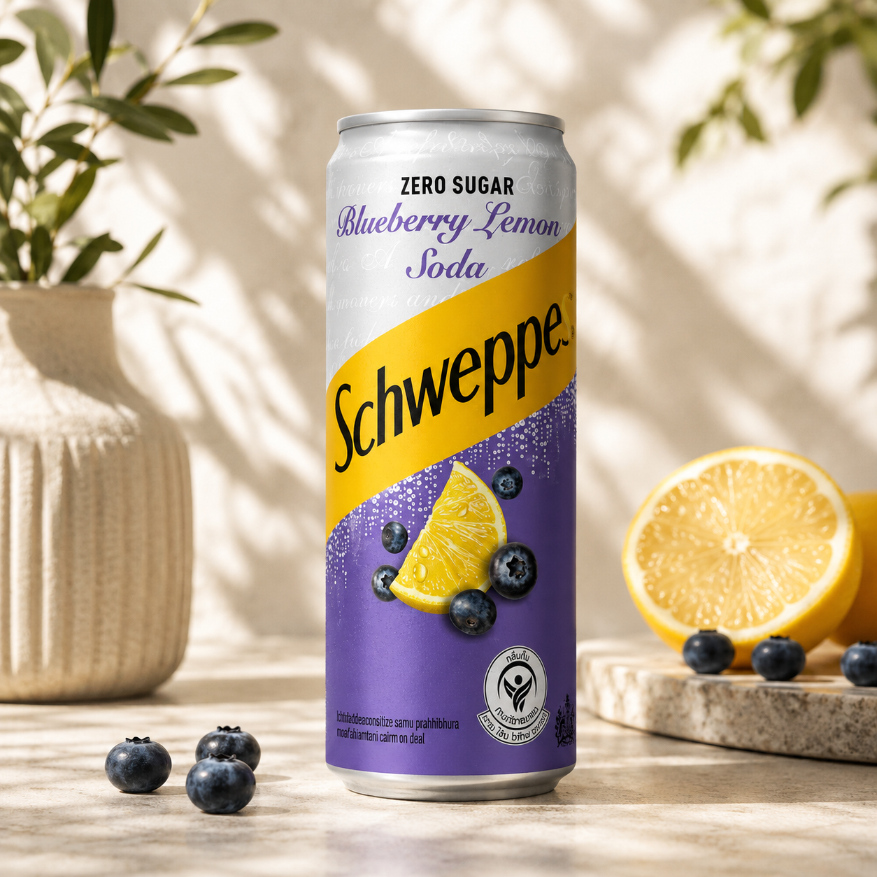 Schweppes Blueberry Lemon Soda Zero Sugar 320ml Imported From UK - Nosh Products