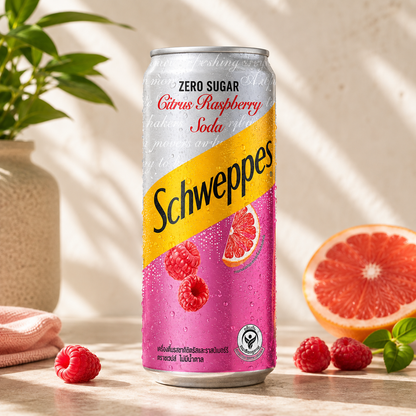 Schweppes Citrus Raspberry Soda Zero Sugar 320ml Imported From UK - Nosh Products