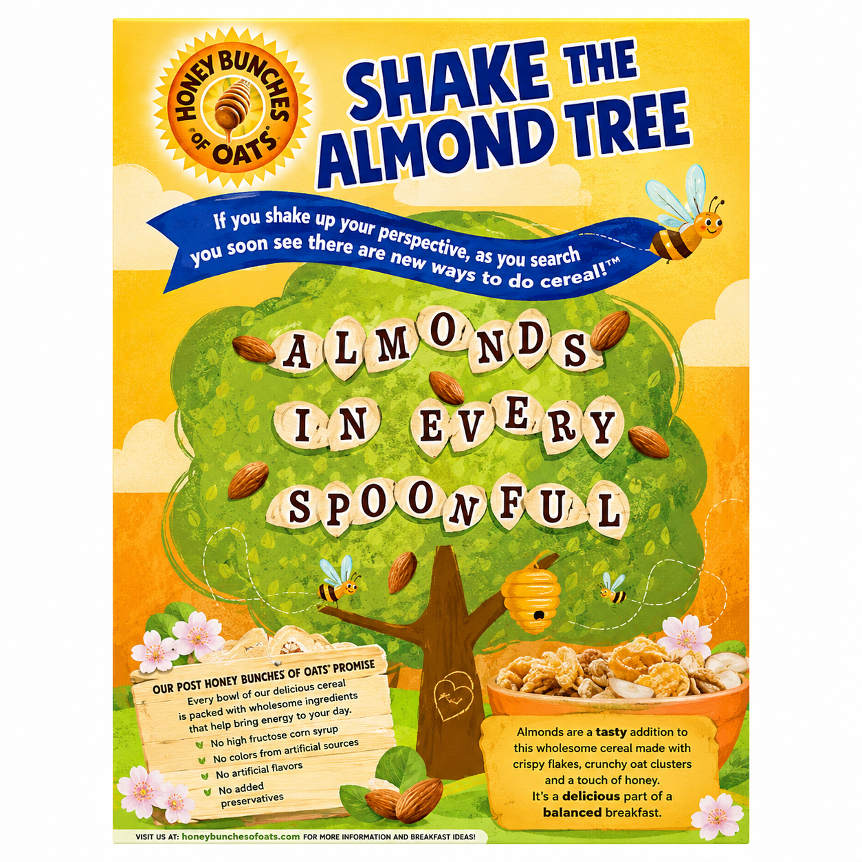 Post Honey Bunch Of Oats With Real Almonds Cereal 340gm Imported From USA - Nosh Products
