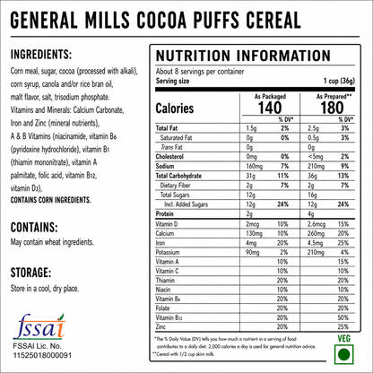 General Mills Cocoa Puffs Cereal 294gm Imported From USA - Nosh Products