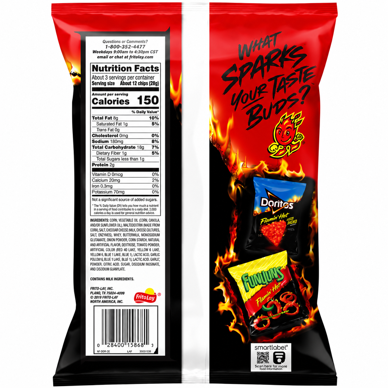 Doritos Flaming Hot Nachos 311gm Imported From USA - Nosh Products