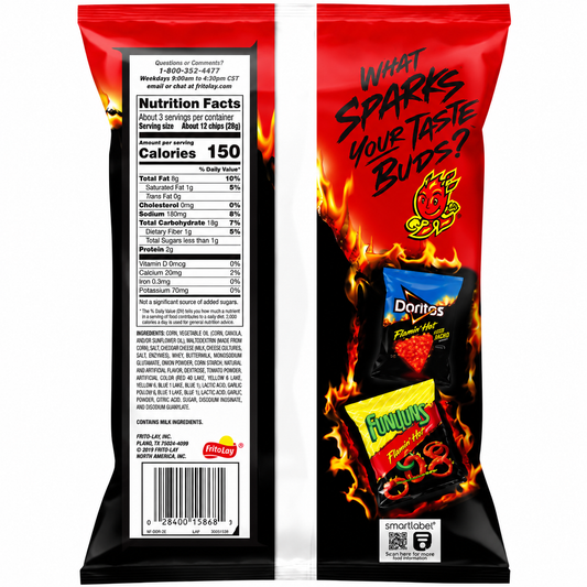 Doritos Flaming Hot Nachos 311gm Imported From USA - Nosh Products