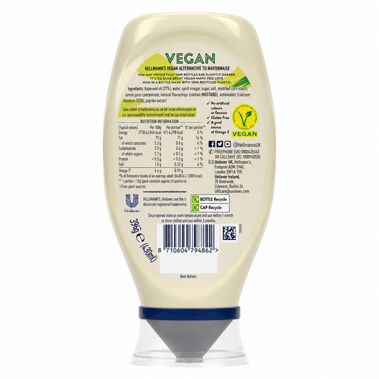 Hellmann's Vegan Mayonnaise 394G Imported From UK - Nosh Products