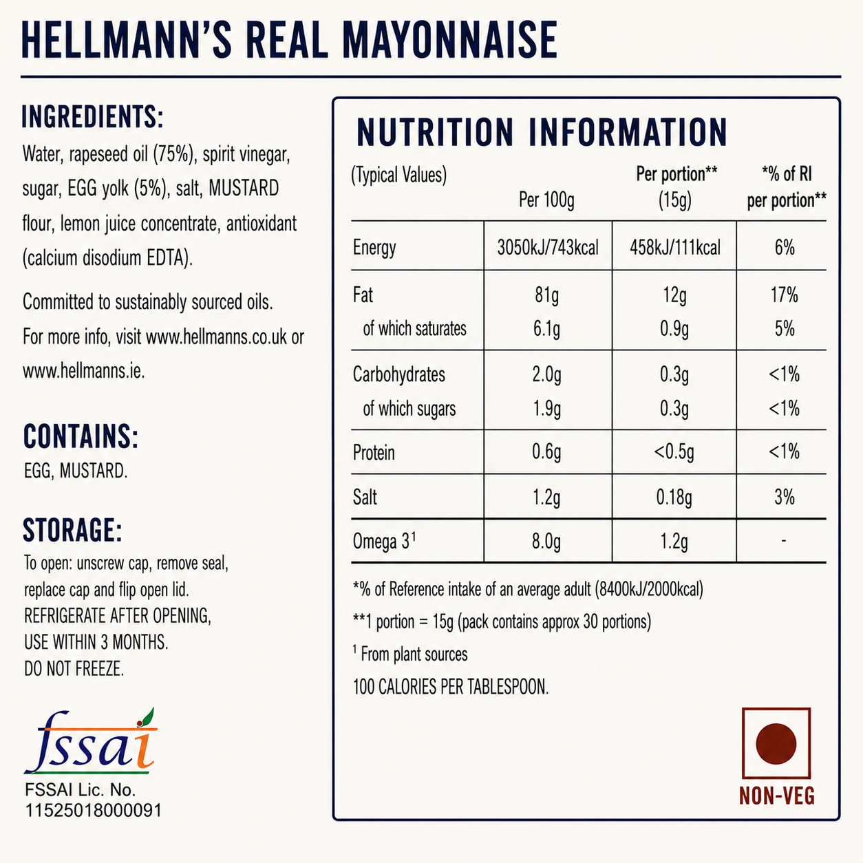 Hellmann's Real Mayonnaise 430ml Imported From UK - Nosh Products