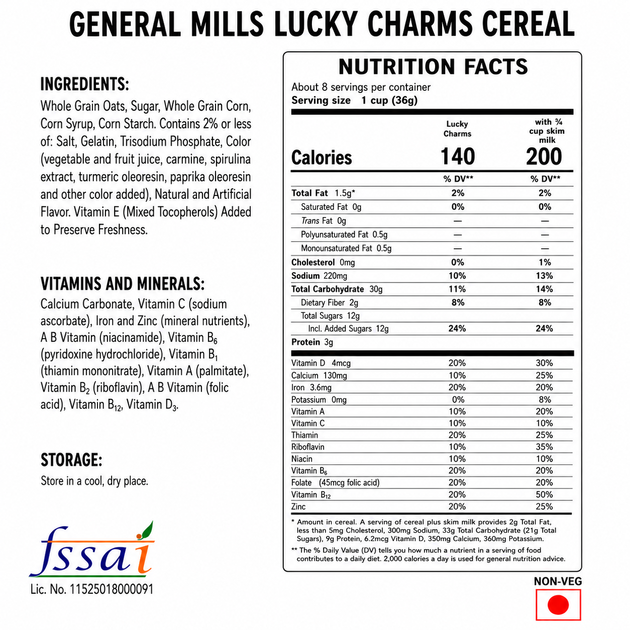 General Mills Lucky Charms Cereal 326gm Imported From USA - Nosh Products