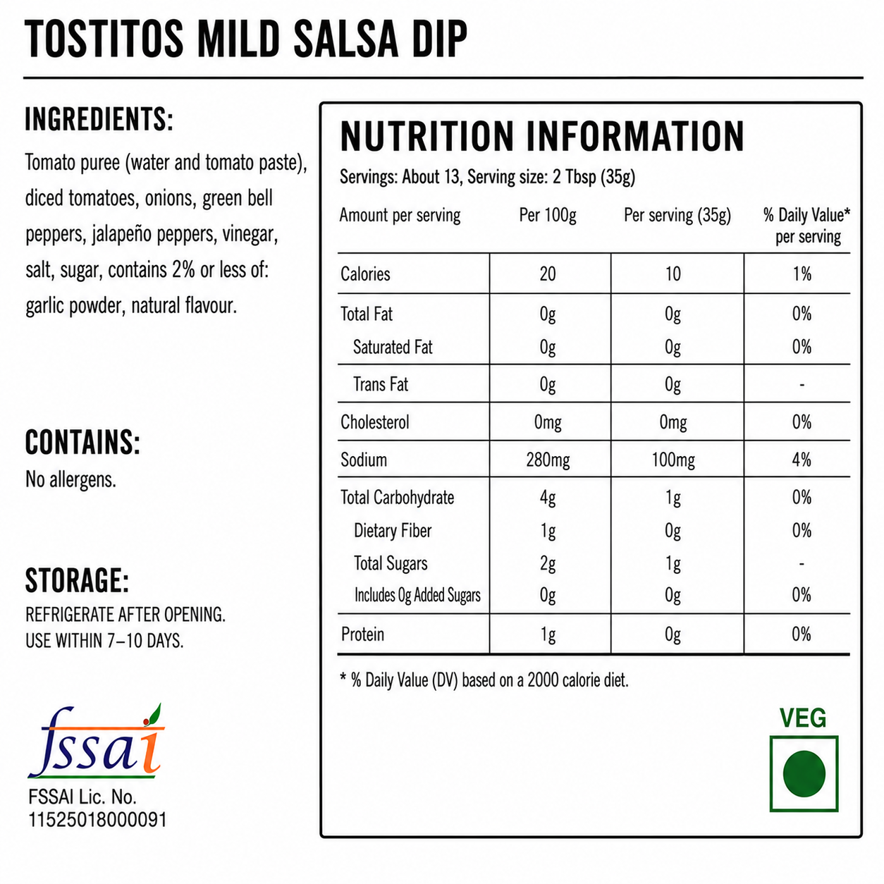 Tostitos Mild Salsa Dip 453gm Imported From USA - Nosh Products