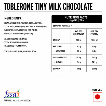 Toblerone Tiny Milk Chocolate 168gm Imported From Switzerland