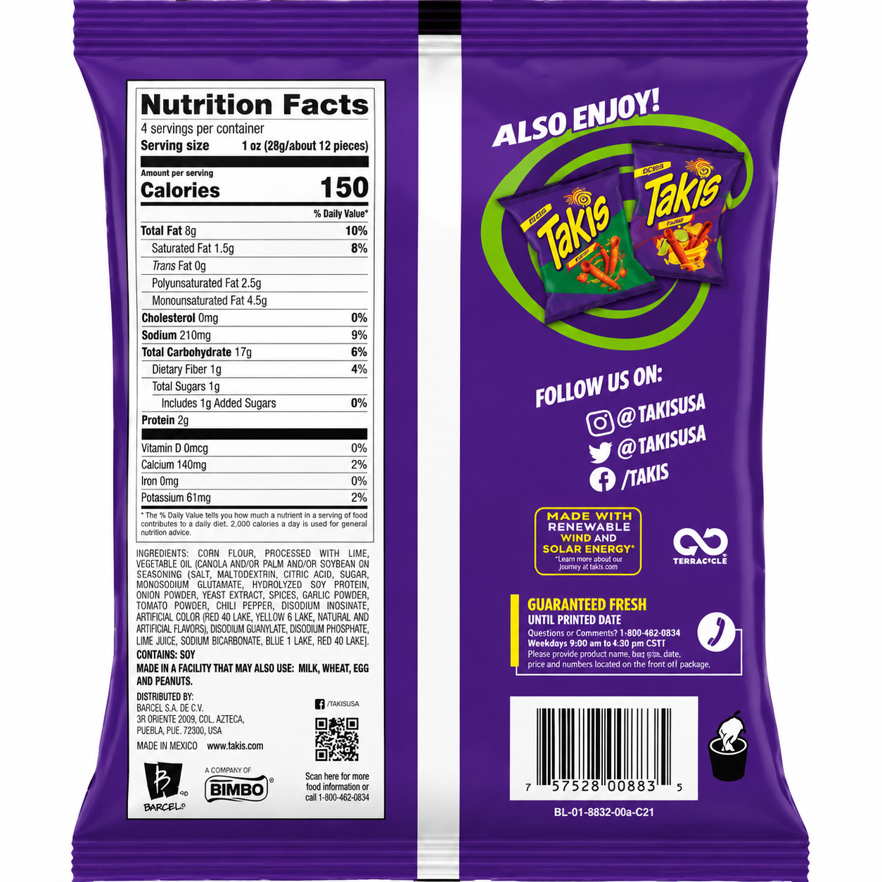 Takis Guacamole 113gm Imported From Mexico - Nosh Products