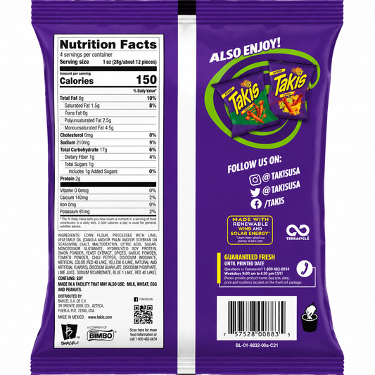 Takis Guacamole 113gm Imported From Mexico - Nosh Products