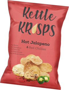 MR KRISPS KETTLE KRISP HOT JALAPENO AND RED CHILLIES 120GM