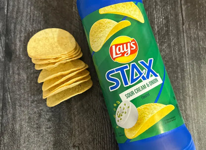 Lays Stax Sour Cream And Onion Chips 155gm - Nosh Products