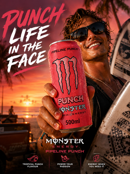 Monster Energy Drink Pipeline Punch 500ml (Pack Of 4) Imported From UK - Nosh Products