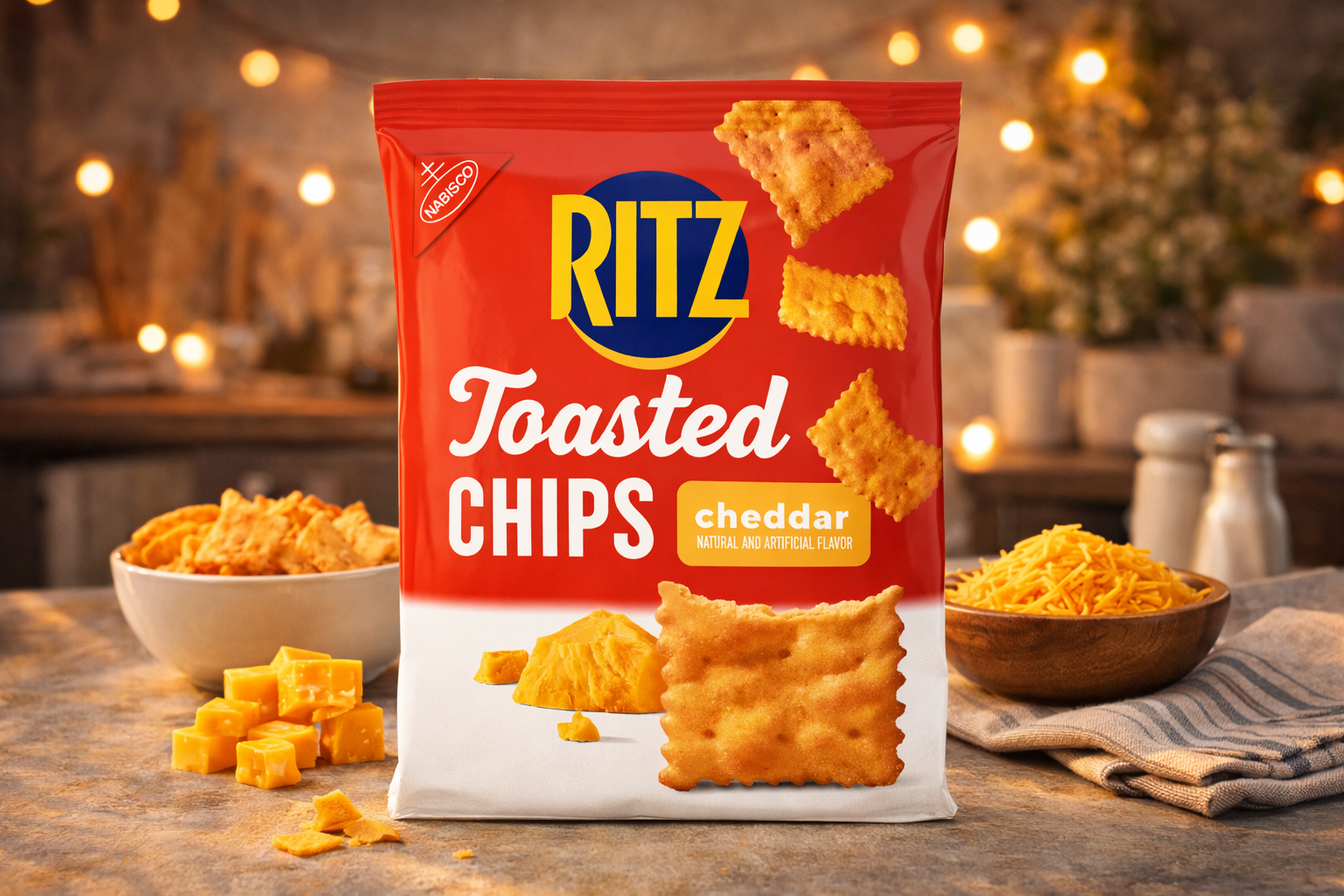 Ritz Toasted Chips Cheddar 229gm - Nosh Products
