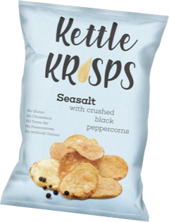 MR KRISPS KETTLE KRISP SEASALT AND BLACK PEPPERCORN 120GM