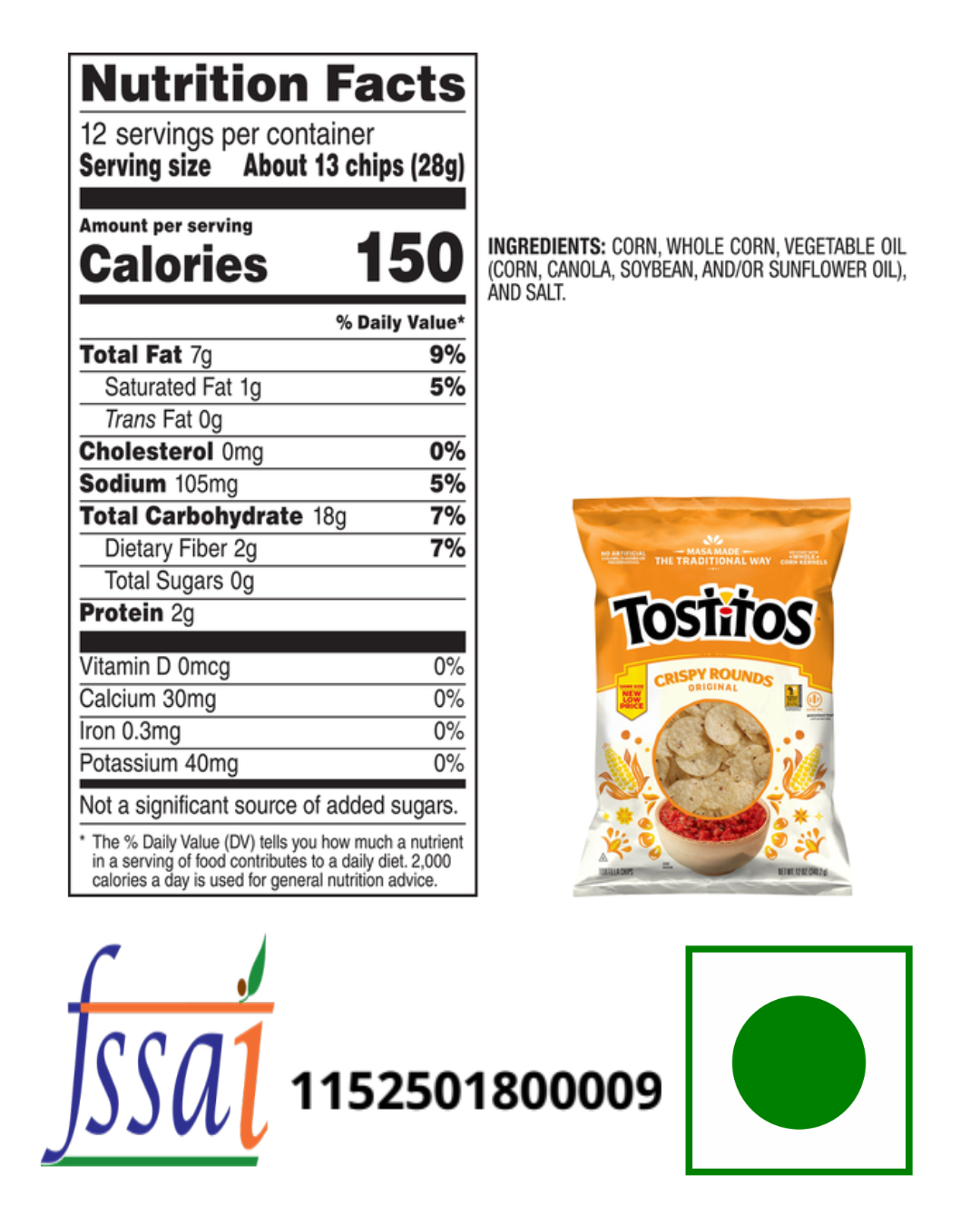 Tostitos Crispy Round Nachos 283gm - Nosh Products