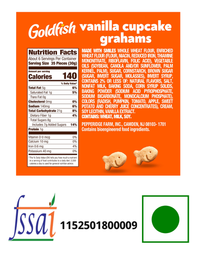 Pepperidge Farm Goldfish Baked Crackers Vanilla Cupcake 187gm - Nosh Products
