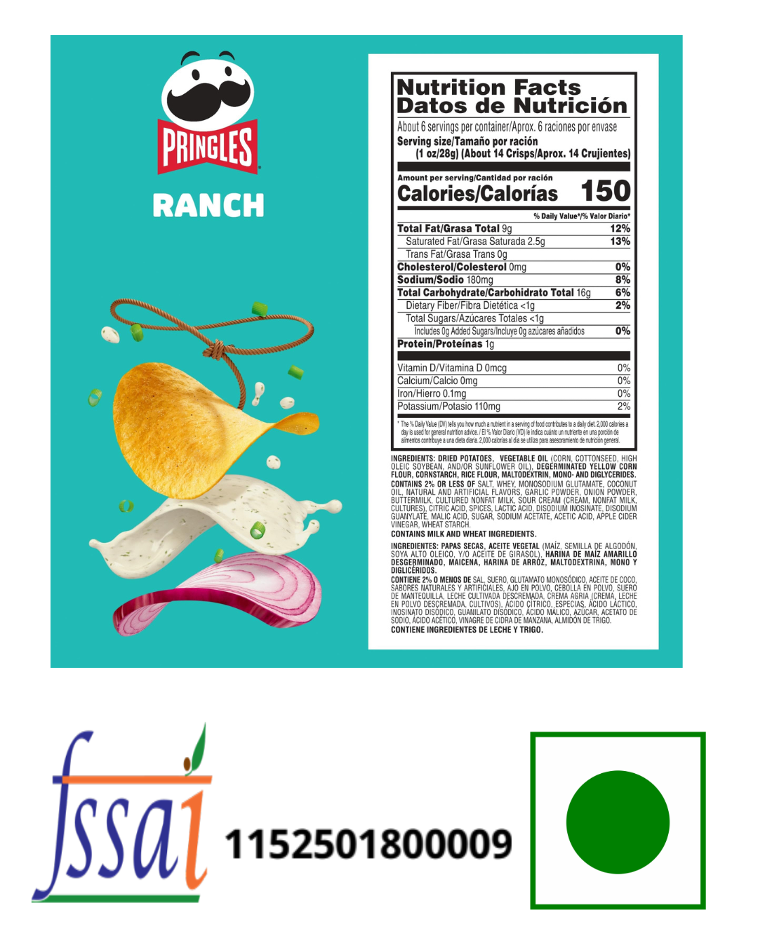Pringles Ranch Chips 158gm - Nosh Products