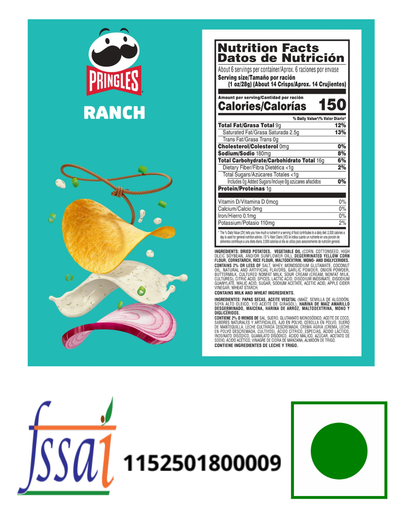 Pringles Ranch Chips 158gm - Nosh Products