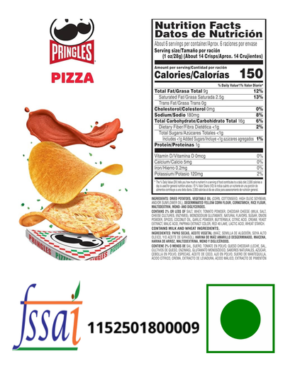 Pringles Pizza Chips 158gm - Nosh Products