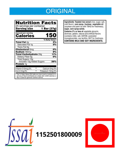 Kellogg's Rice Krispies Bar 150gm - Nosh Products