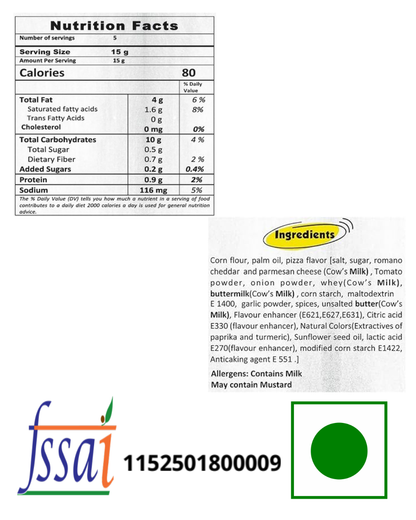 Mr Krisps Pizza Tortilla Chips Cannister 80gm - Nosh Products