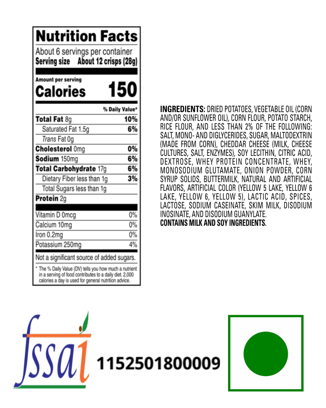 Lays Stax Cheddar Cheese Chips 155gm - Nosh Products