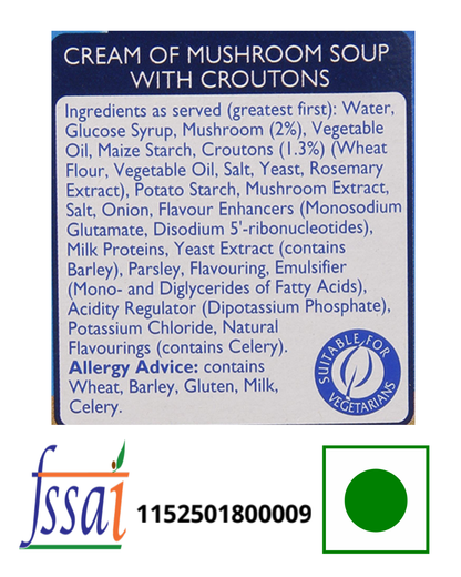 Batchelor's Cup-A-Soup Cream Of Mushroom With Croutons (4 Cups) - Nosh Products