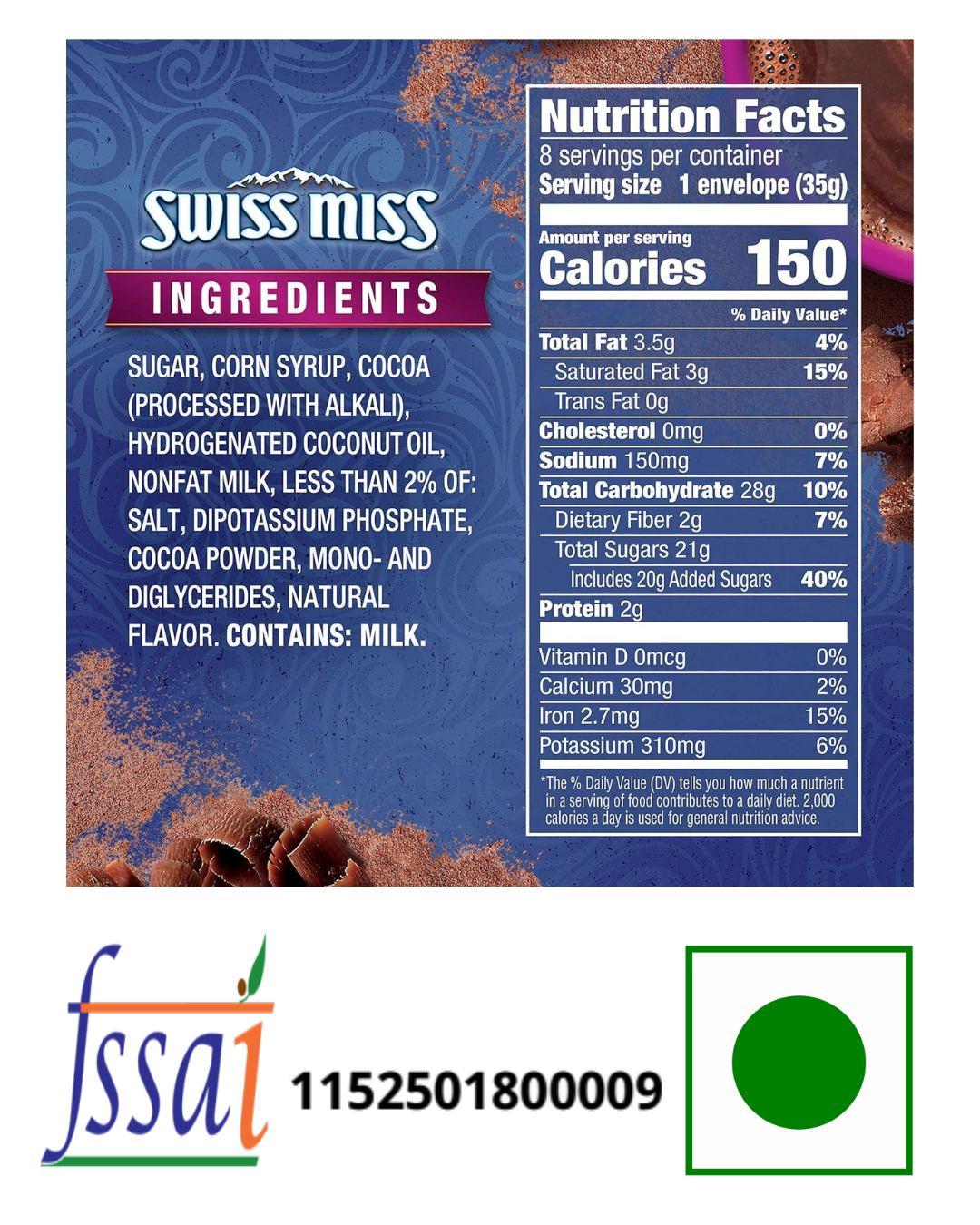Swiss Miss Hot Chocolate  Dark Chocolate 248gm - Nosh Products
