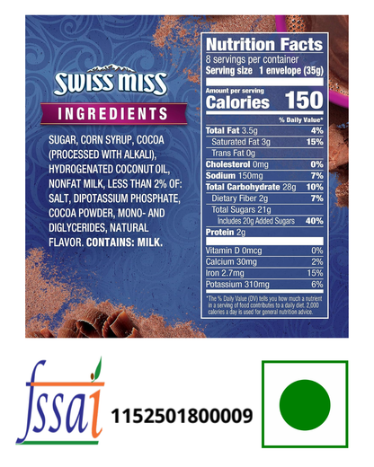 Swiss Miss Hot Chocolate  Dark Chocolate 248gm - Nosh Products