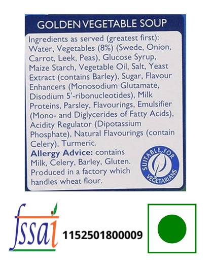 Batchelor's Cup-A-Soup Golden Vegetable (4 Cups) - Nosh Products
