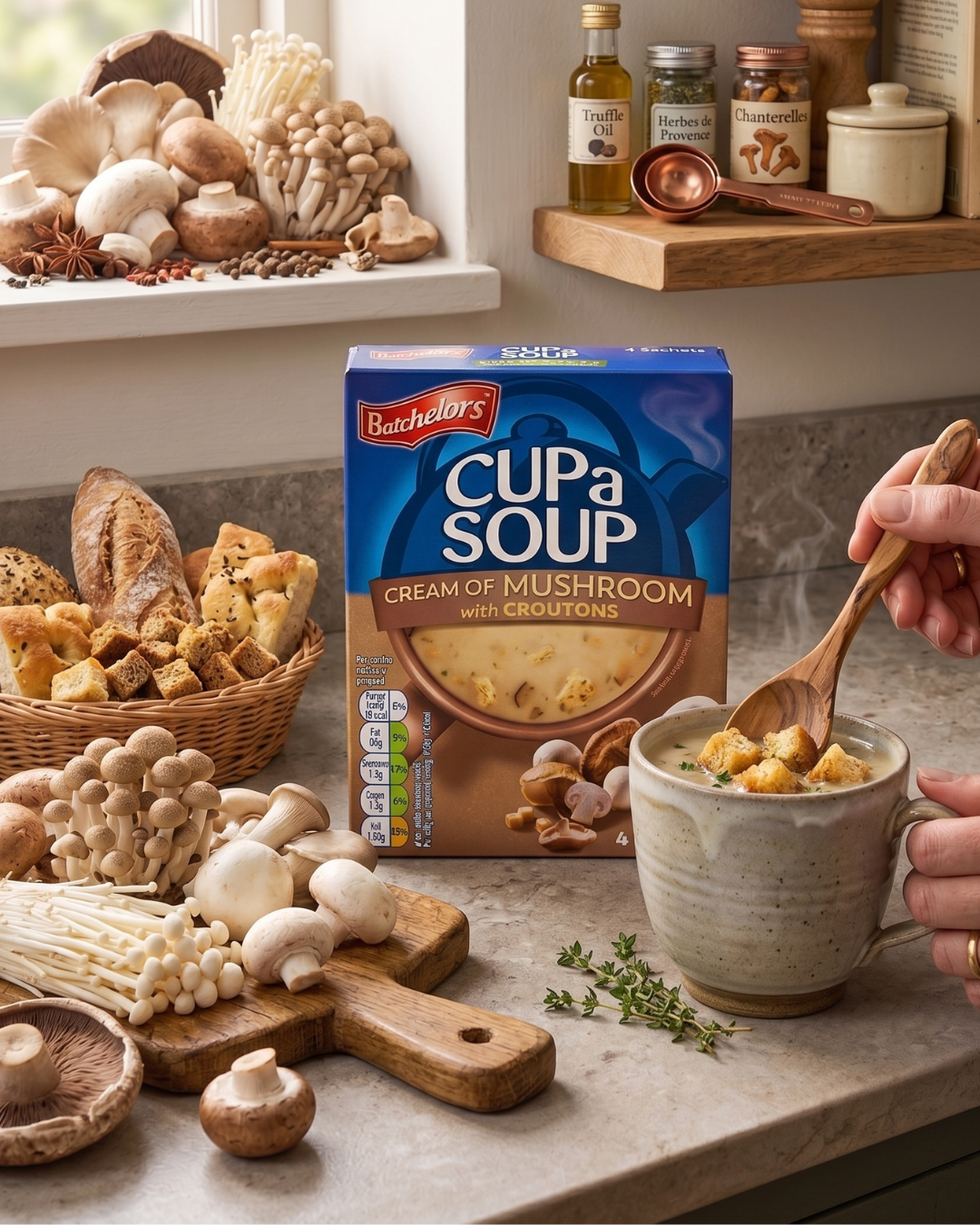 Batchelor's Cup-A-Soup Cream Of Mushroom With Croutons (4 Cups) - Nosh Products