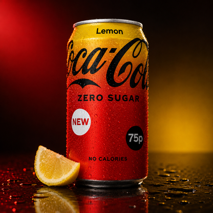 Coke Lemon Zero Sugar 330ml  Imported From UK - Nosh Products