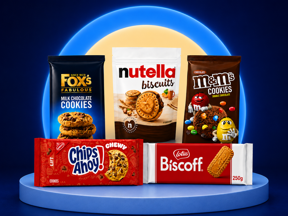 Imported biscuit and cookie packs from Nosh