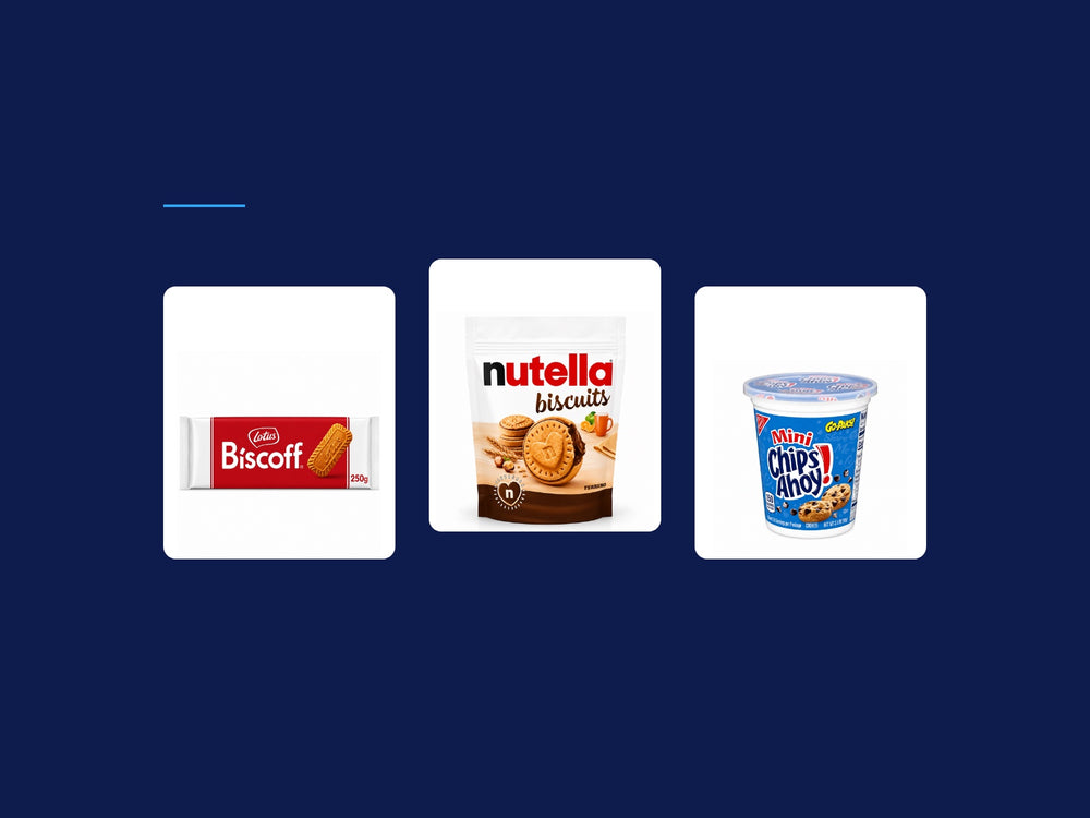 Imported biscuit and cookie packs from Nosh