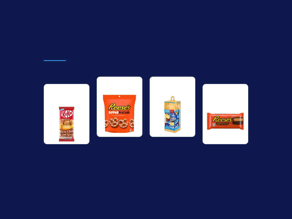 Selection of imported chocolate bars and boxes from Nosh