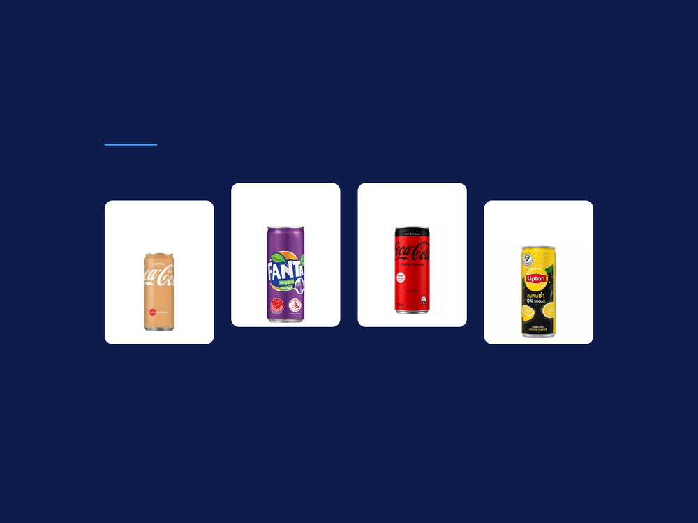 Selection of imported drink cans from Nosh