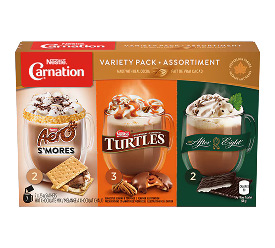 Nestle Carnation Variety Pack Hot Chocolate 250gm (10 Sachets) - Nosh Products