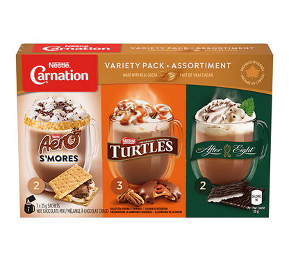 Nestle Carnation Variety Pack Hot Chocolate 250gm (10 Sachets) - Nosh Products