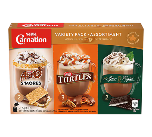 Nestle Carnation Variety Pack Hot Chocolate 250gm (10 Sachets) - Nosh Products