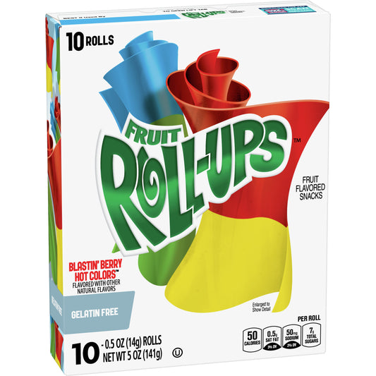 FRUIT ROLL UPS BLASTIN' BERRY- (10 PC) - Nosh Products